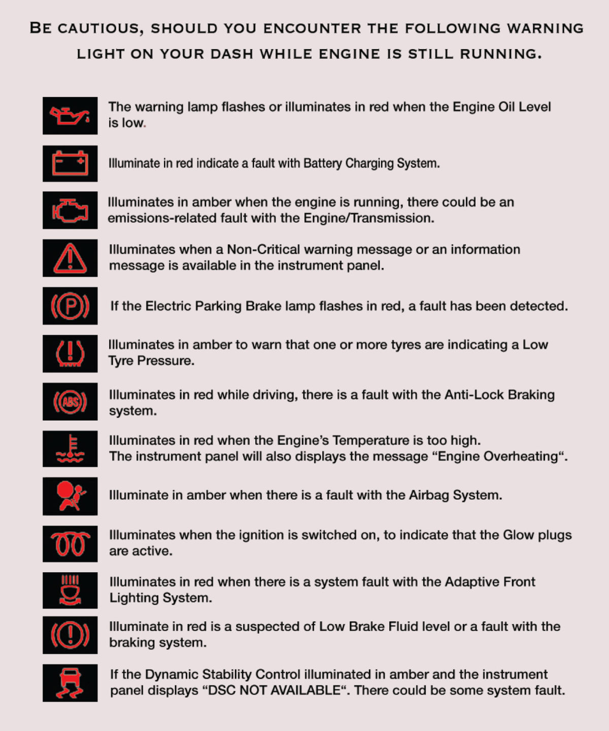 A List Of Dashboard Light Signs For Jaguar